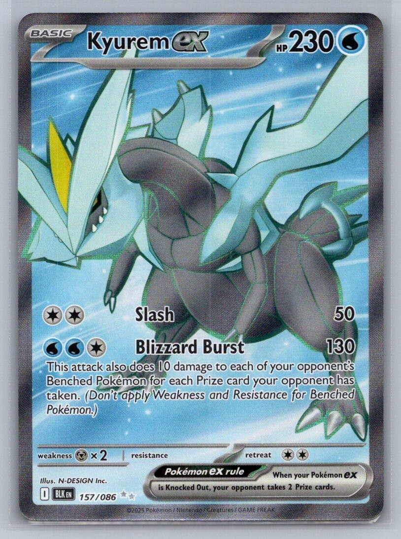 Kyurem ex Holo Ultra Rare 157/086 SV: Black Bolt NM