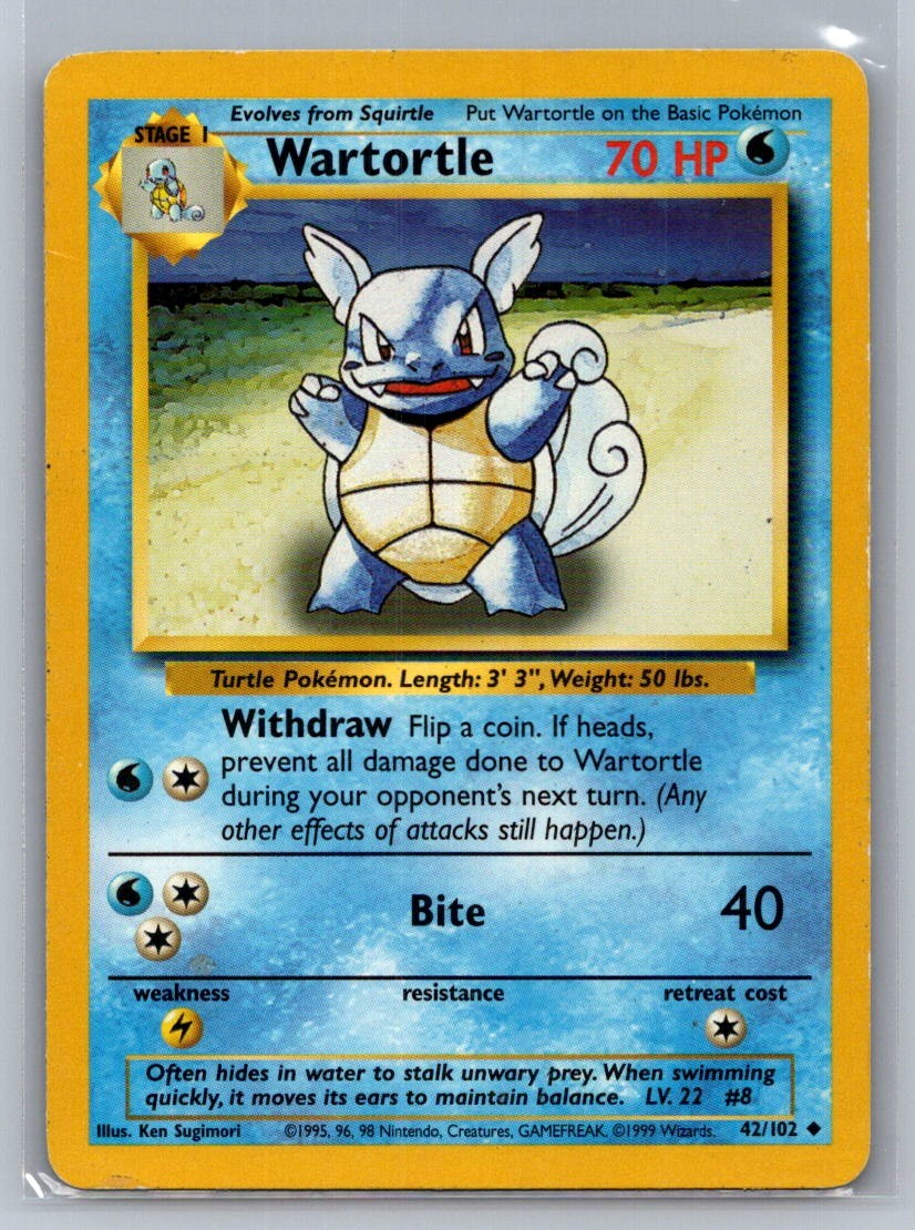 Wartortle Normal 042/102 Base Set LP