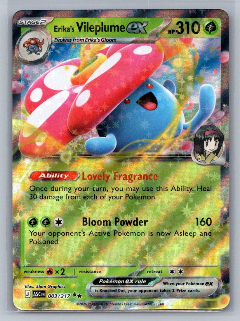 Erika's Vileplume ex Holo Double Rare 003/217 ME: Ascended Heroes NM