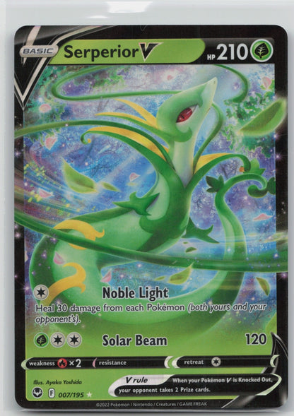 Serperior V Holo Ultra Rare 007/195 SWSH12: Silver Tempest NM
