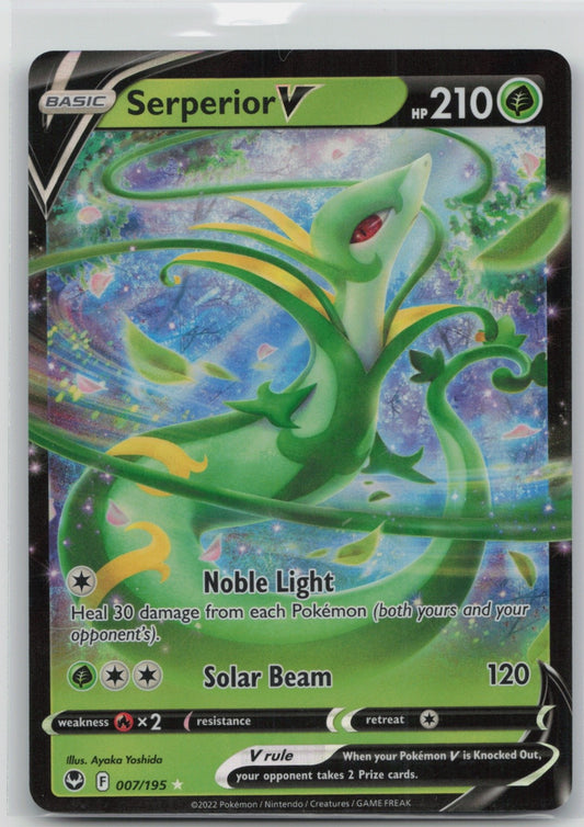 Serperior V Holo Ultra Rare 007/195 SWSH12: Silver Tempest NM