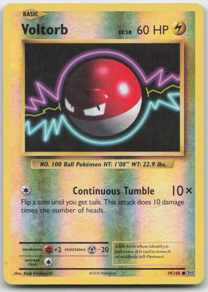 Voltorb Reverse Holo Common 39/108 XY - Evolutions LP