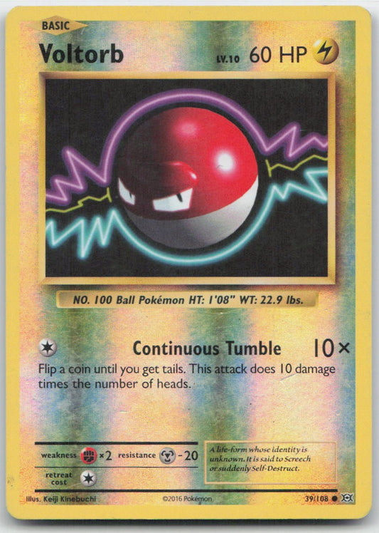 Voltorb Reverse Holo Common 39/108 XY - Evolutions LP