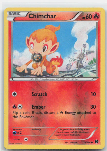 Chimchar Reverse Holo Common 18/114 XY - Steam Siege NM