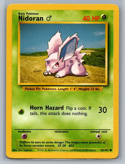 Nidoran M Common 083/130 Base Set 2 LP