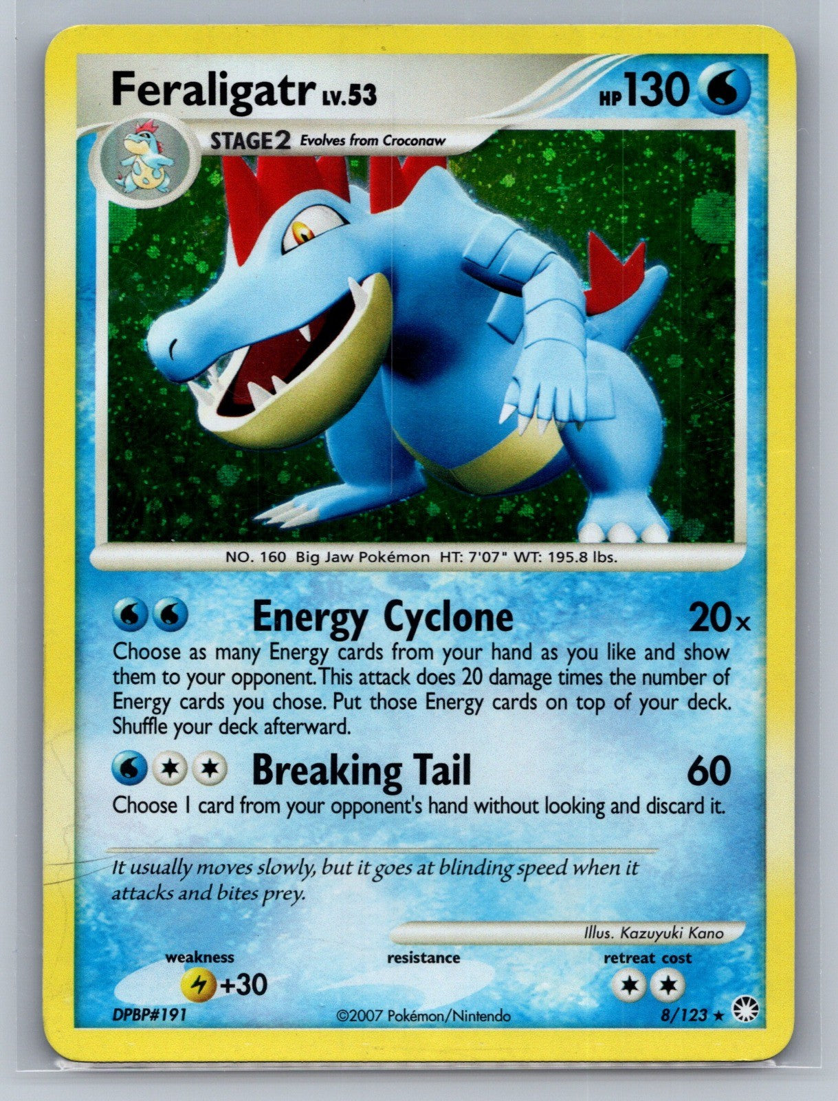 Feraligatr Holo Holo Rare 8/123 Mysterious Treasures LP