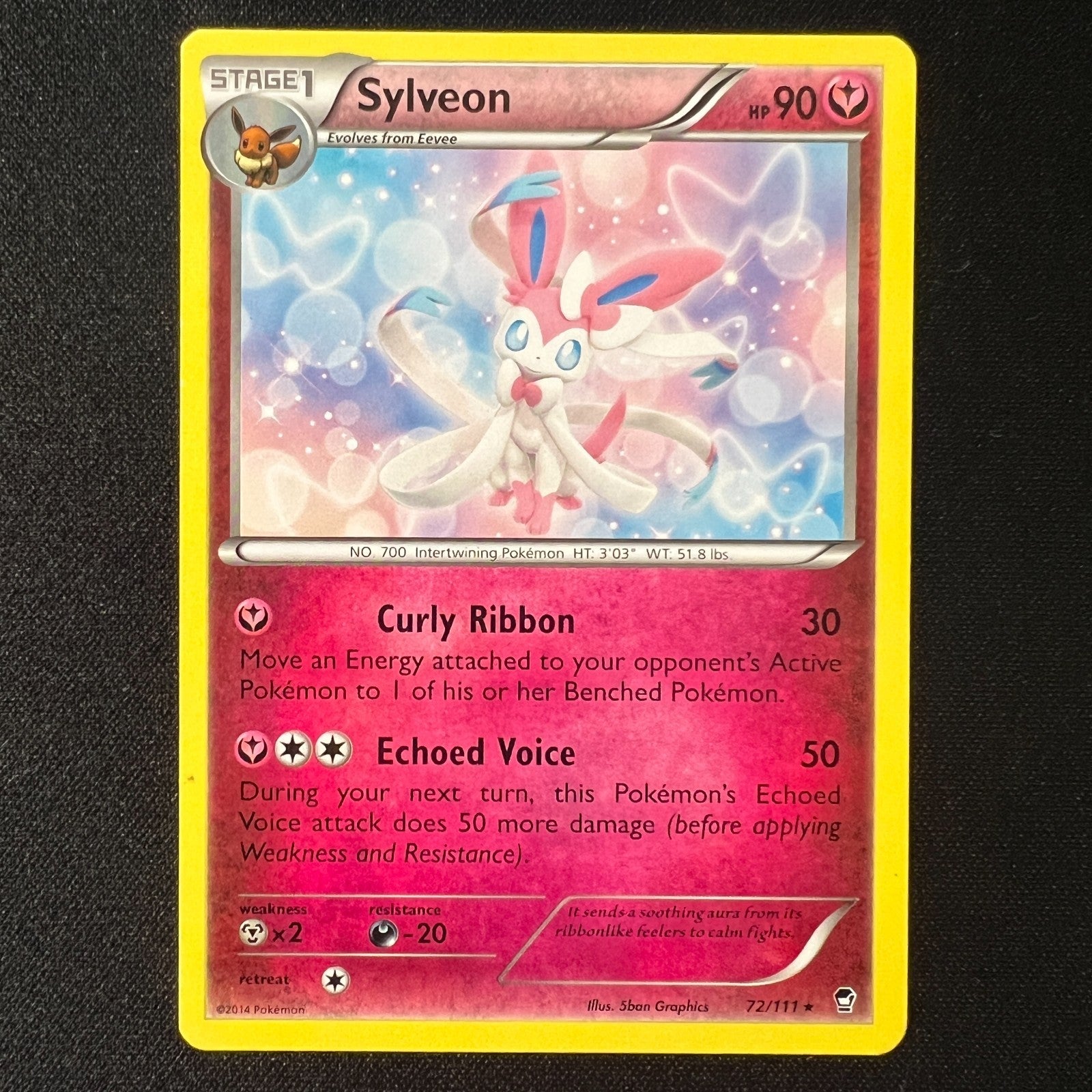 Sylveon 72/111 Rare Non Holo XY Furious Fists Pokemon Card 2014 LP