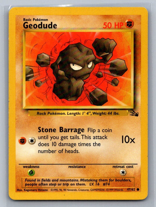 Geodude Unlimited Common 47/62 Fossil LP