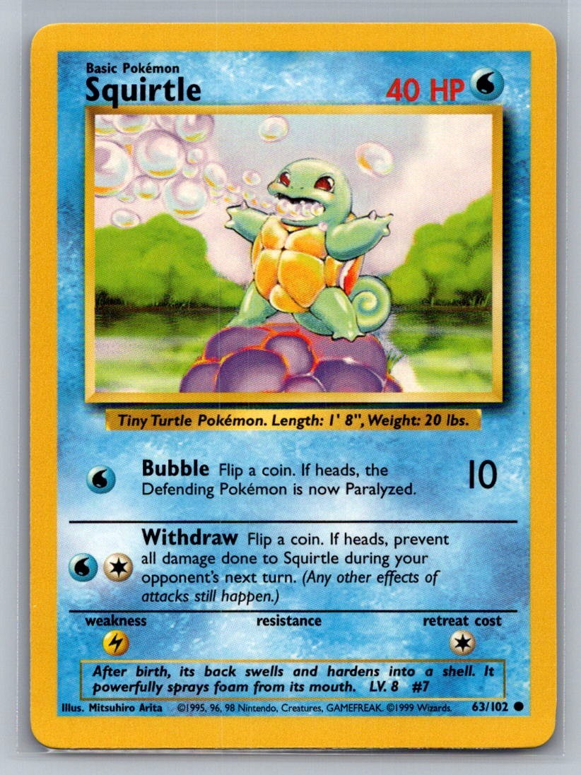 Squirtle Common 063/102 Base Set LP
