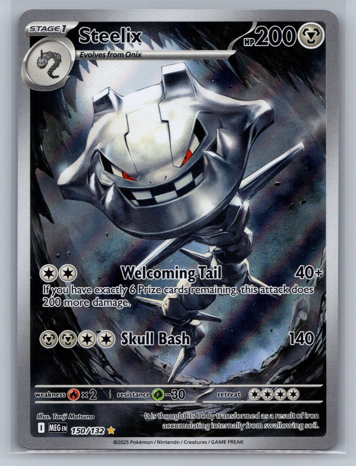 Steelix Holo Illustration Rare 150/132 ME01: Mega Evolution NM