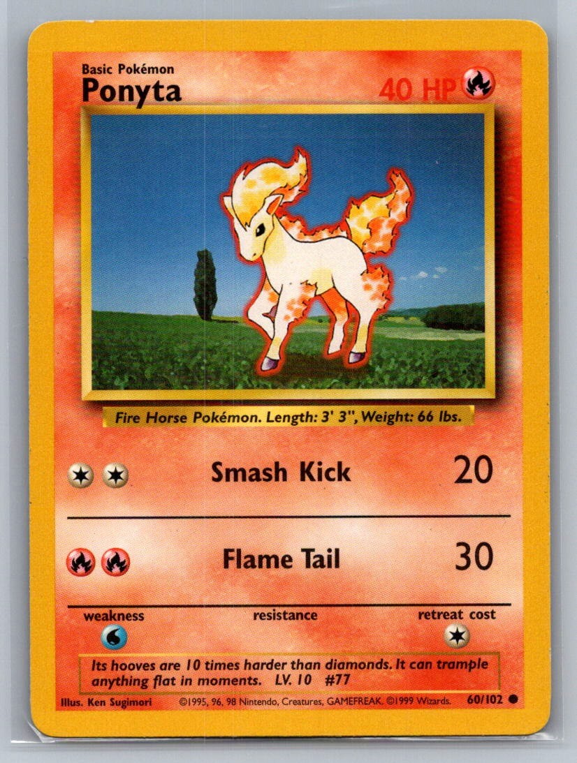 Ponyta Common 060/102 Base Set LP