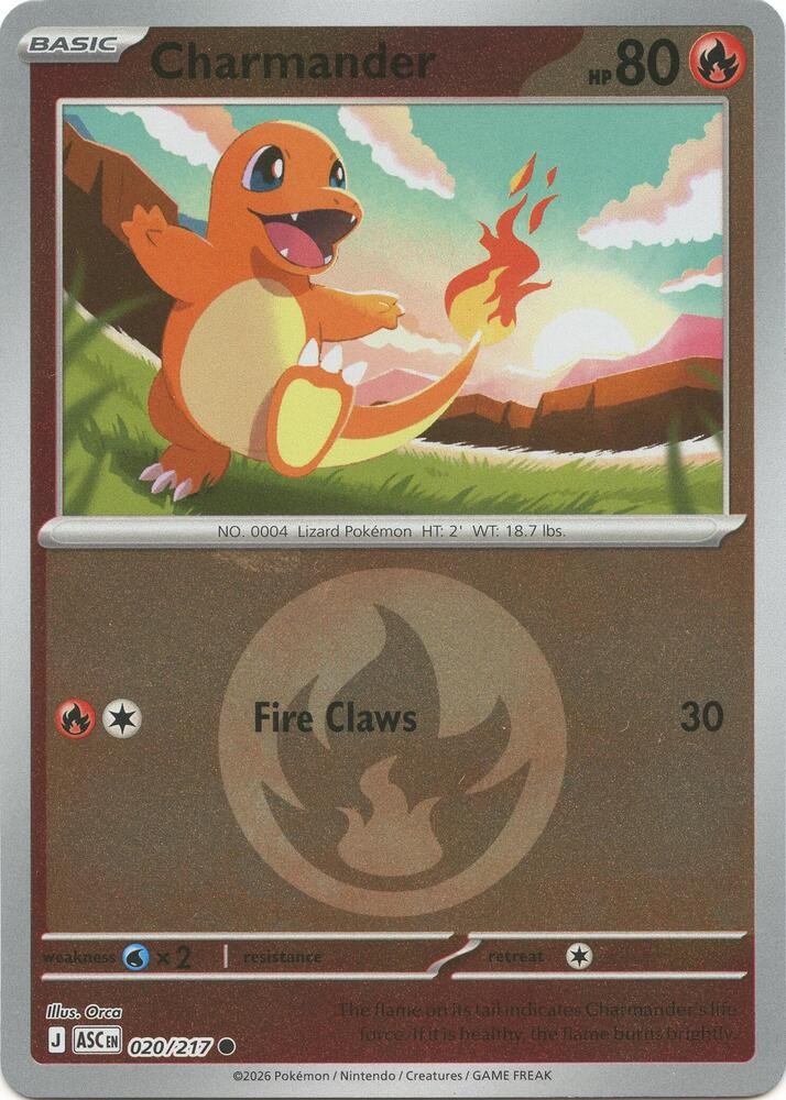 Charmander (Energy Symbol Pattern) Reverse Holo 020/217 ME: Ascended Heroes NM