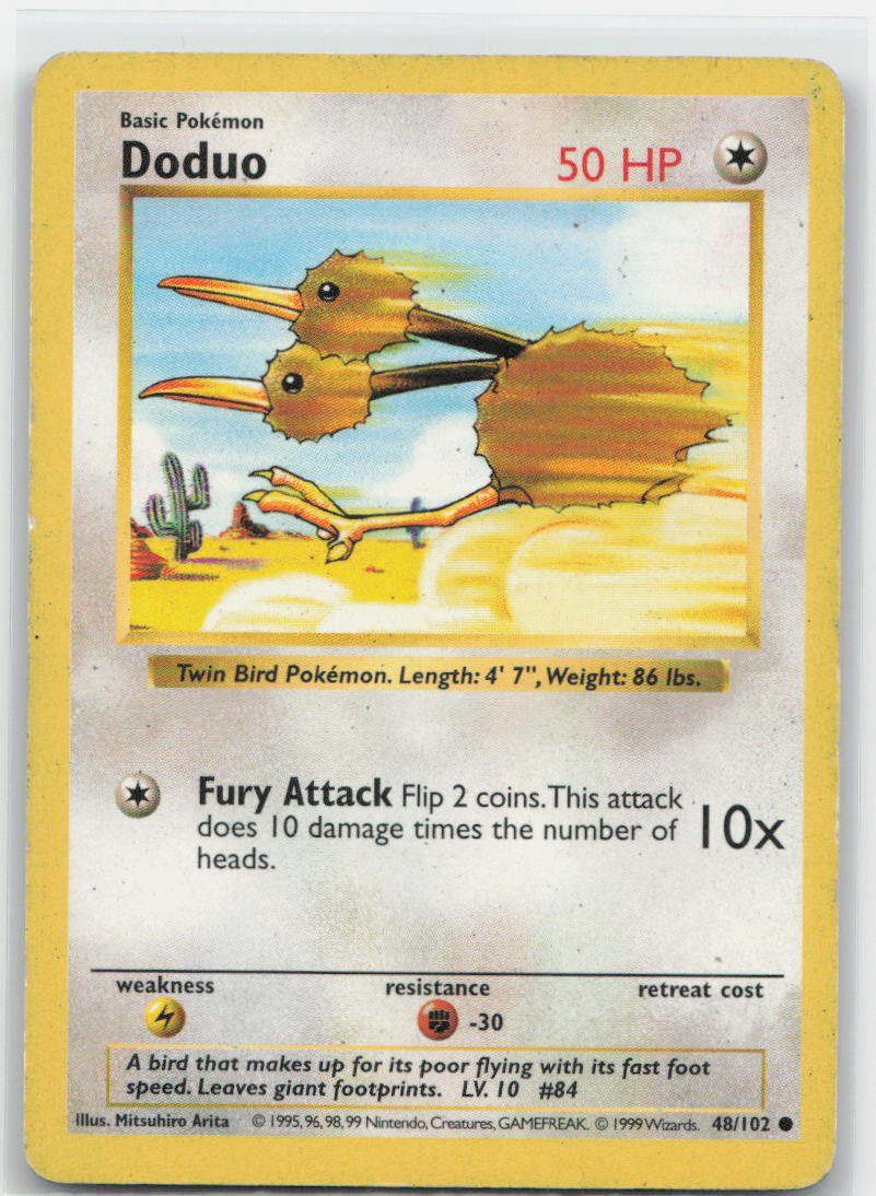 Doduo Unlimited Common 048/102 Base Set (Shadowless) MP