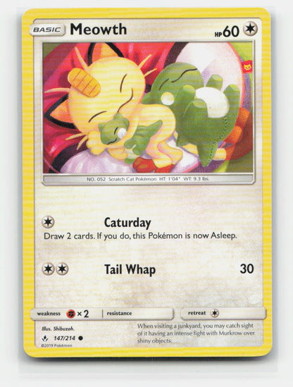 Meowth Common 147/214 SM - Unbroken Bonds NM
