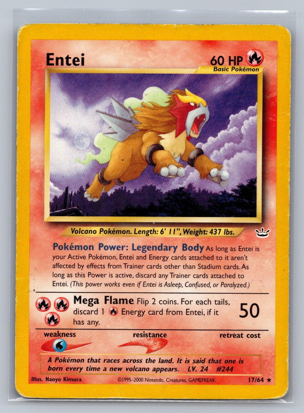 Entei (17) Unlimited Rare 17/64 Neo Revelation MP