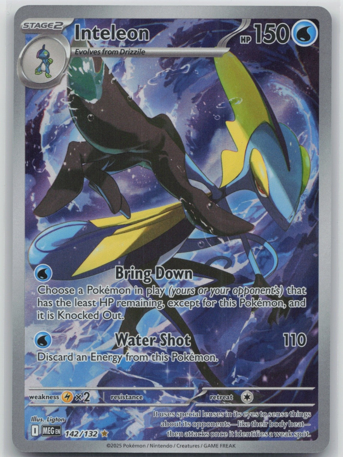 Inteleon - Holo Illustration Rare 142/132 ME01: Mega Evolution NM
