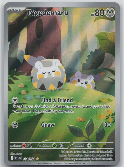 Togedemaru - Holo Illustration Rare 104/094 ME02: Phantasmal Flames NM