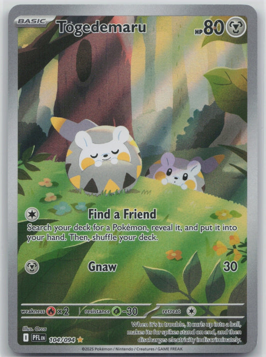 Togedemaru - Holo Illustration Rare 104/094 ME02: Phantasmal Flames NM