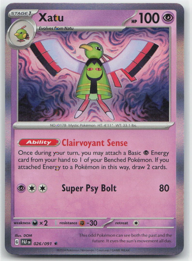 Xatu - Holo Rare 026/091 SV: Paldean Fates NM