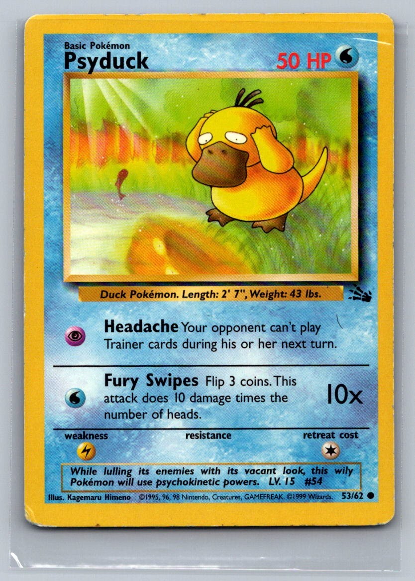 Psyduck Unlimited Common 53/62 Fossil LP