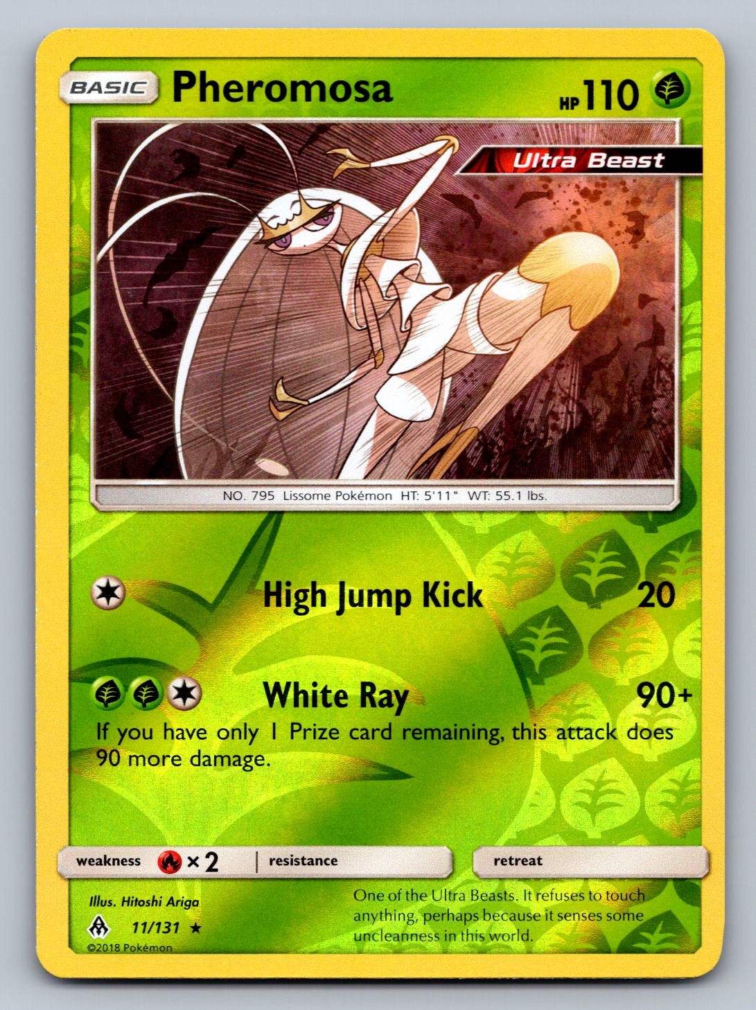 Pheromosa Reverse Holo Holo Rare 11/131 SM - Forbidden Light NM