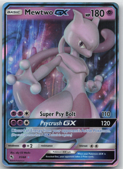 Mewtwo GX Holo Ultra Rare 31/68 Hidden Fates NM