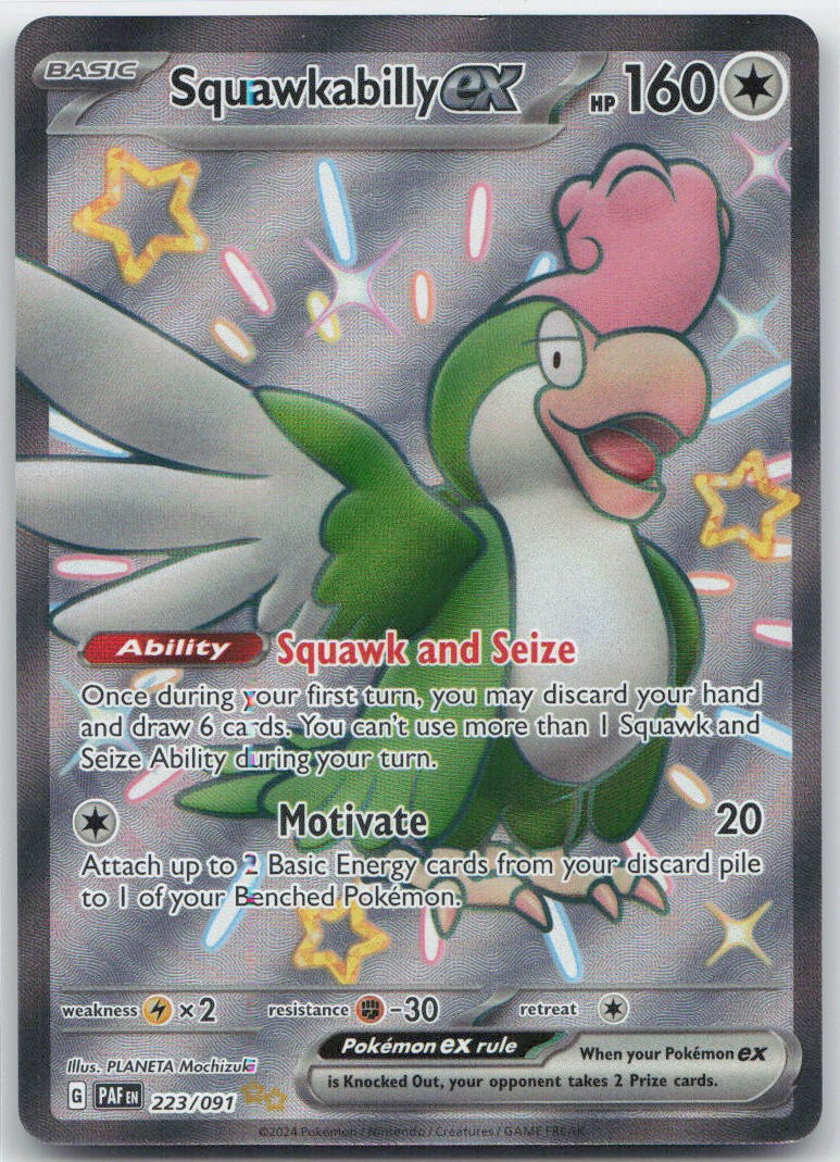 Squawkabilly ex - Holo Shiny Ultra Rare 223/091 SV: Paldean Fates NM
