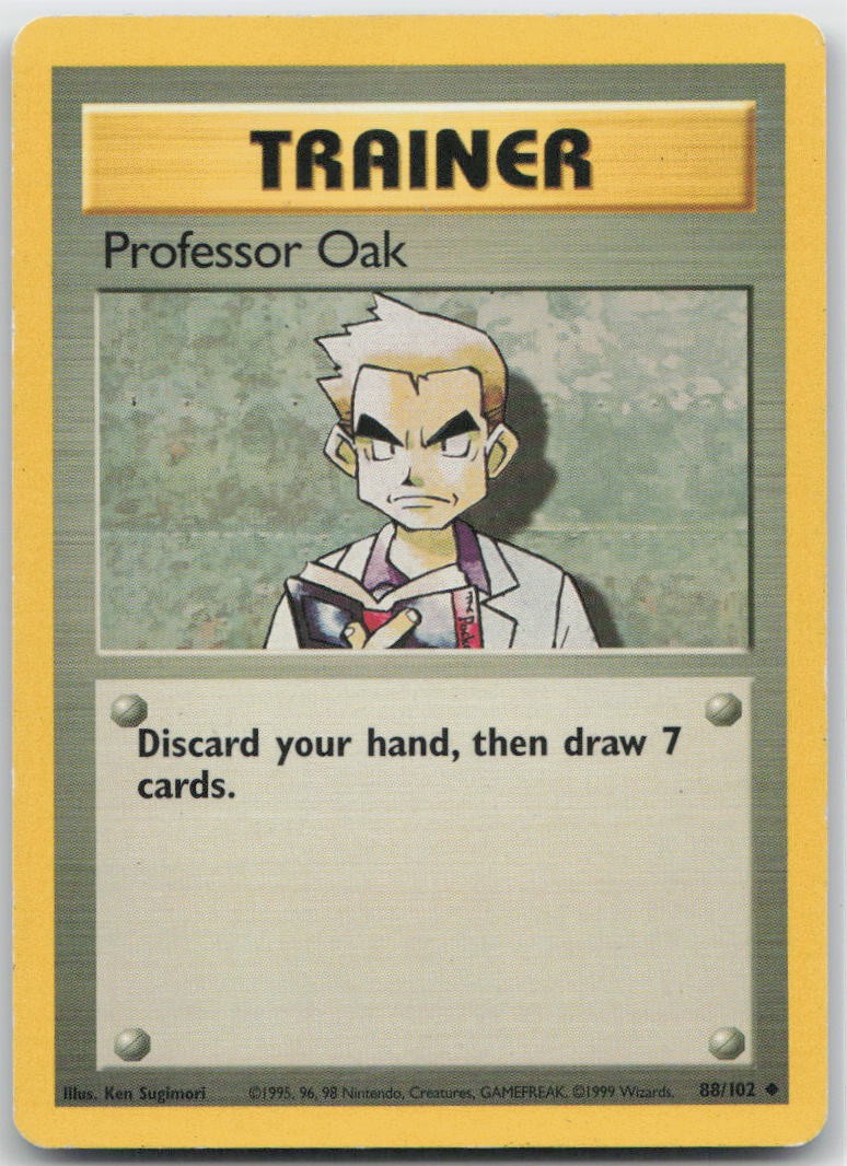 Professor Oak Normal Uncommon 088/102 Base Set LP