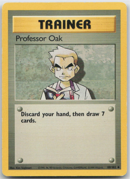 Professor Oak Normal Uncommon 088/102 Base Set LP
