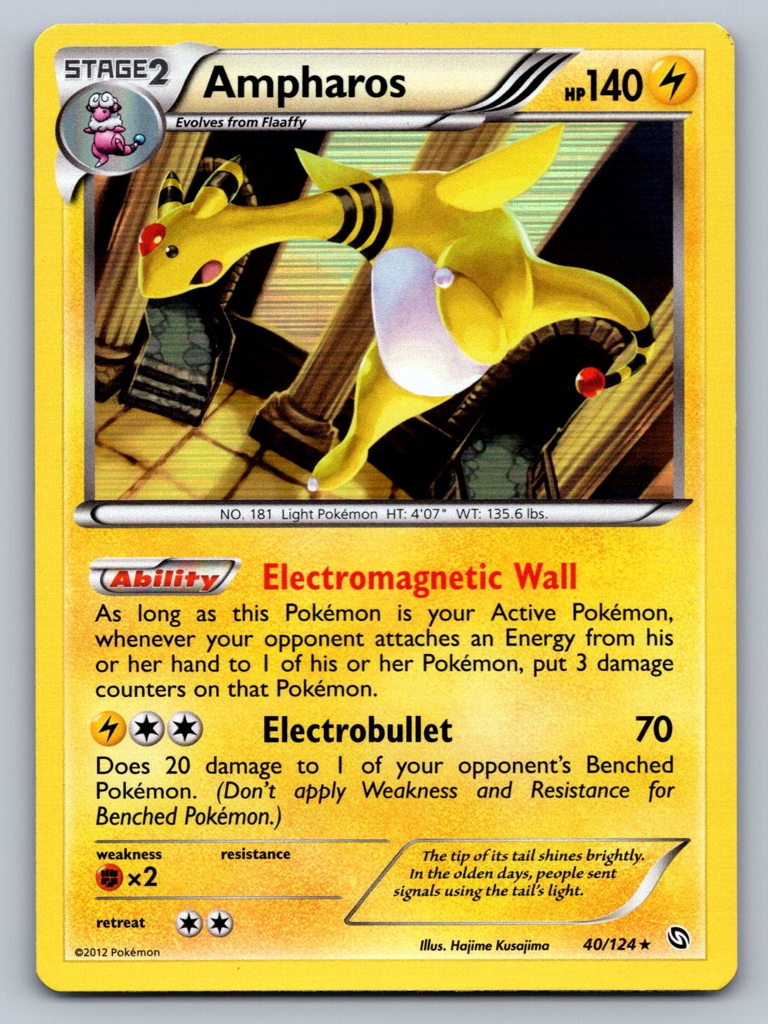 Ampharos Holo Rare 40/124 Dragons Exalted NM