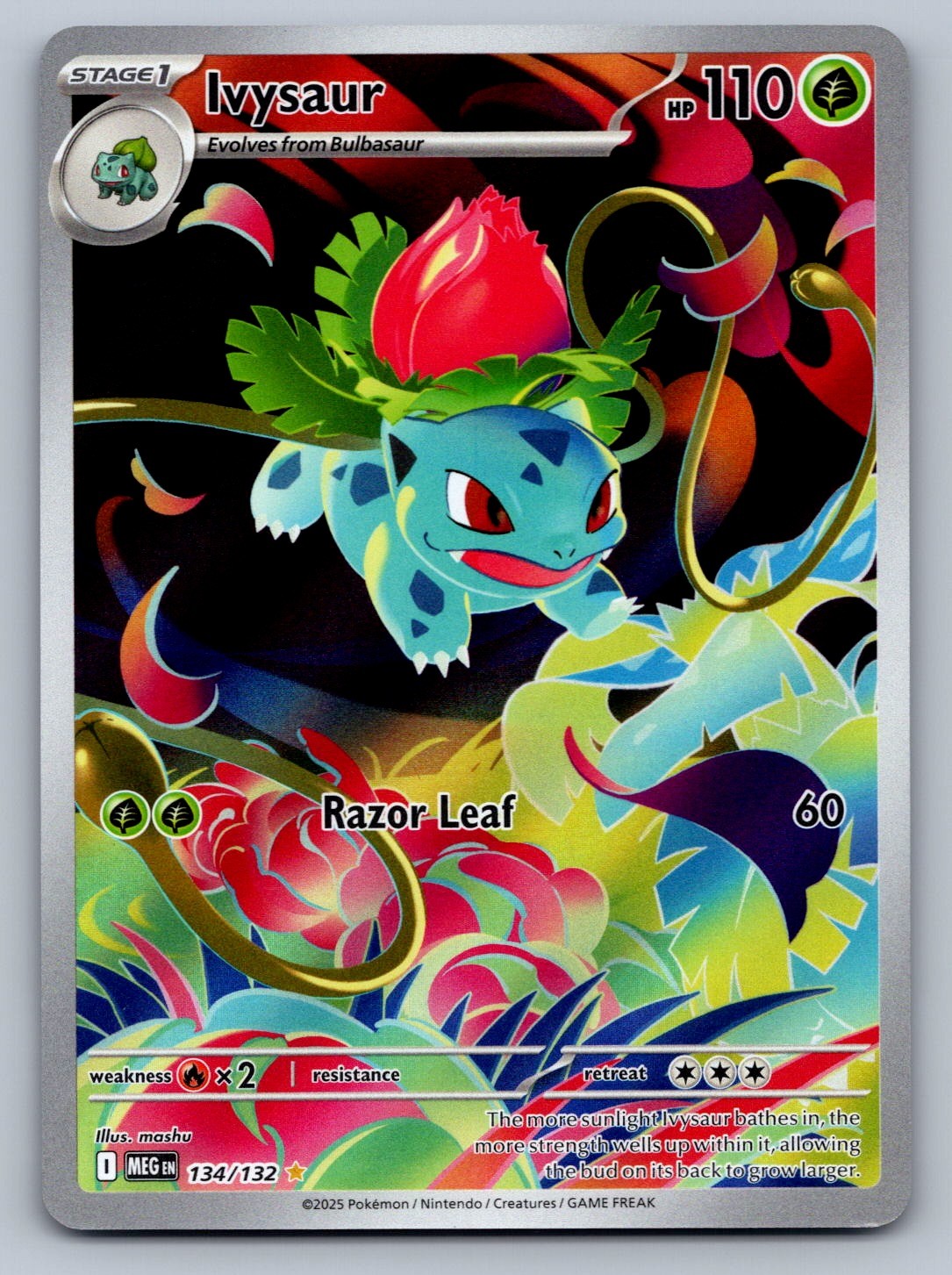 Ivysaur - 134/132 Grass Holo ME01: Mega Evolution NM