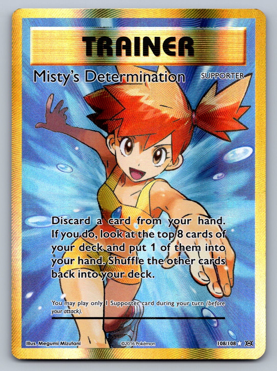 Misty's Determination (Full Art) Holo Ultra Rare 108/108 XY - Evolutions LP