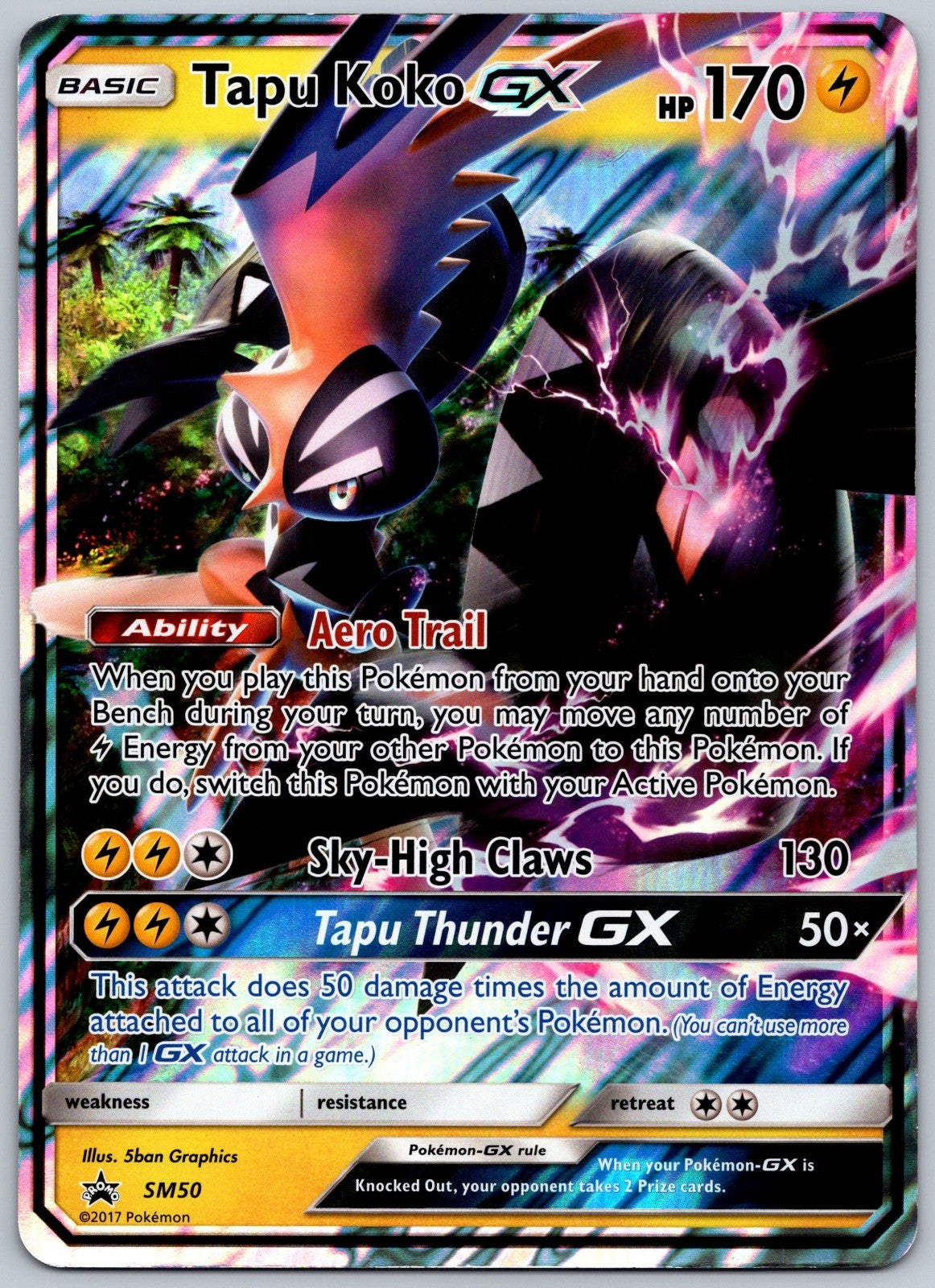 Tapu Koko GX - 47/145 Holo Promo 047/145 Jumbo Cards LP