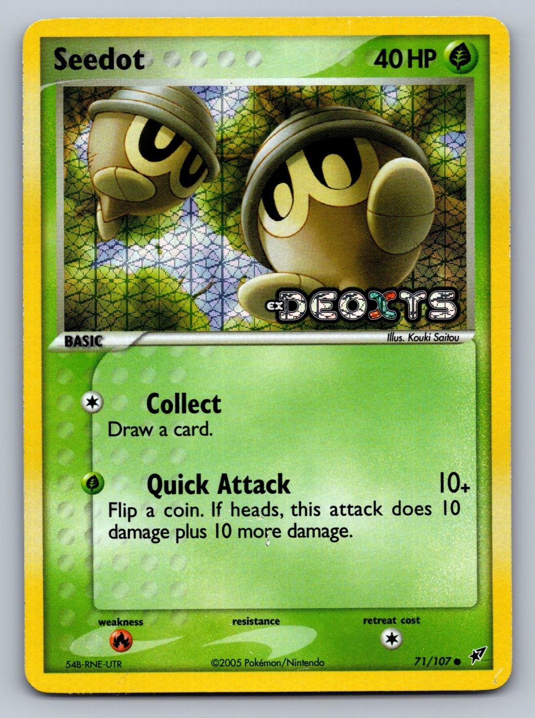 Seedot 71/107 Grass Reverse Holo Deoxys NM