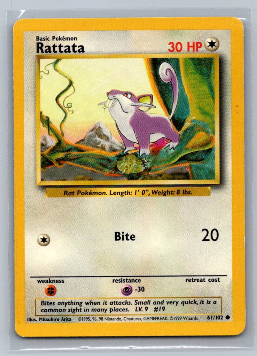 Rattata Common 061/102 Base Set LP