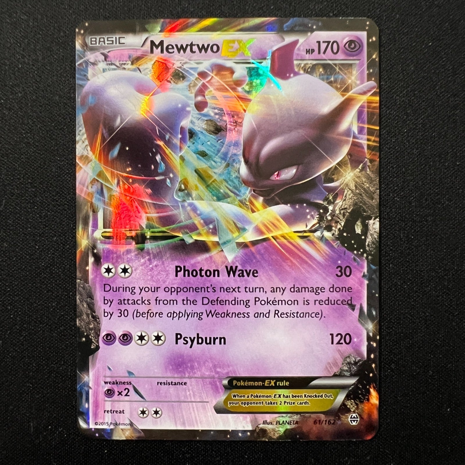 Mewtwo EX - 61/162 - Pokemon Cards Breakthrough XY Ultra Rare Card LP+