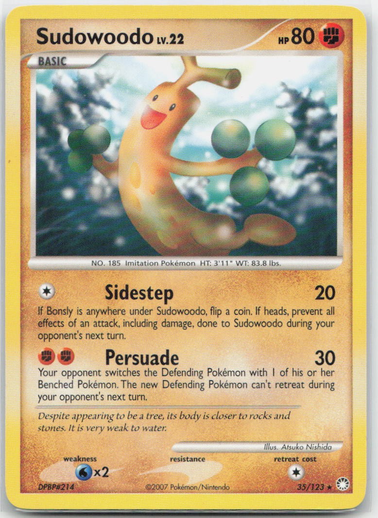 Sudowoodo Normal Rare 35/123 Mysterious Treasures LP