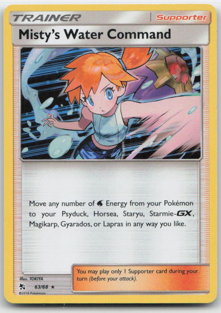 Misty's Water Command Holo Holo Rare 63/68 Hidden Fates NM