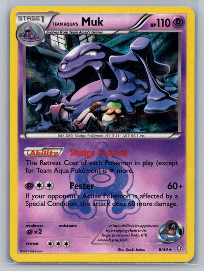 Team Aqua's Muk Holo Holo Rare 8/34 Double Crisis LP