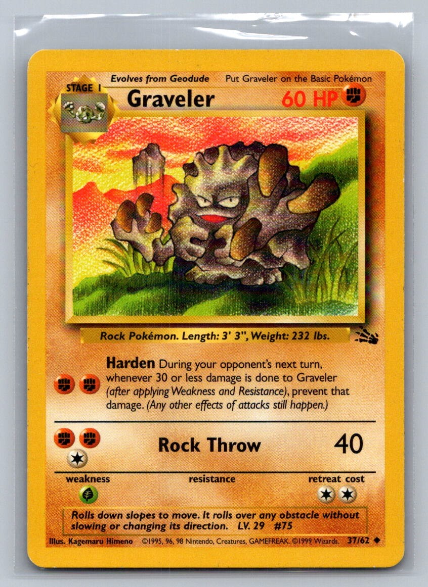 Graveler Unlimited Uncommon 37/62 Fossil LP