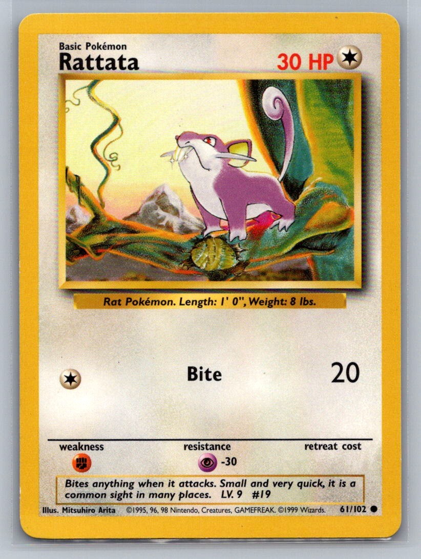 Rattata Common 061/102 Base Set LP