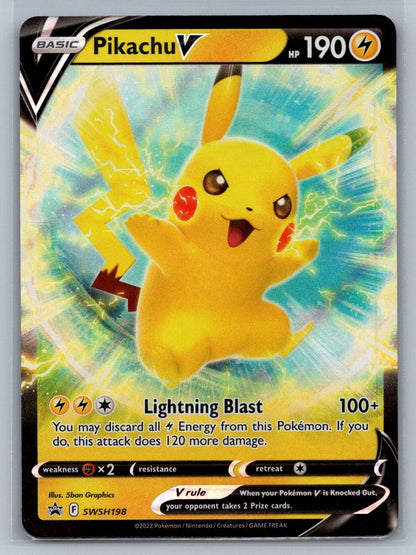 Pikachu V - Holo Promo SWSH198 SWSH: Sword & Shield Promo Cards NM