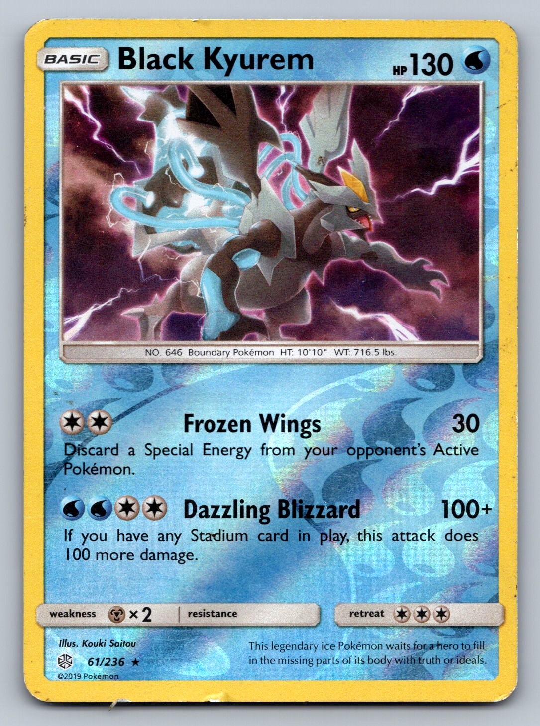 Black Kyurem Reverse Holo Holo Rare 61/236 SM - Cosmic Eclipse NM