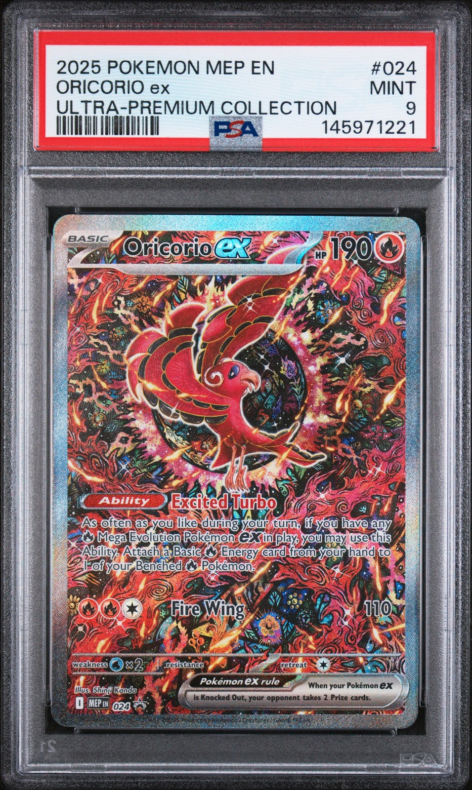 Oricorio Ex Ultra-Premium Collection 024 Pokemon MEP Black Star Promo NM PSA 9