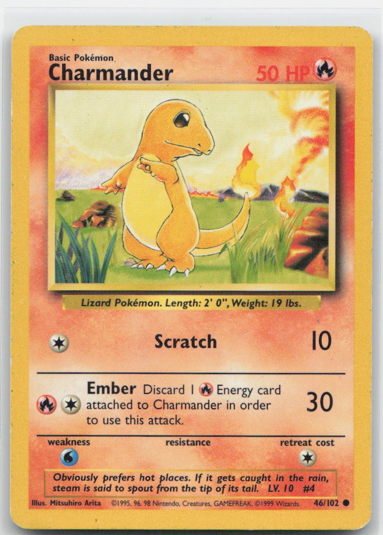 Charmander Normal Common 046/102 Base Set LP
