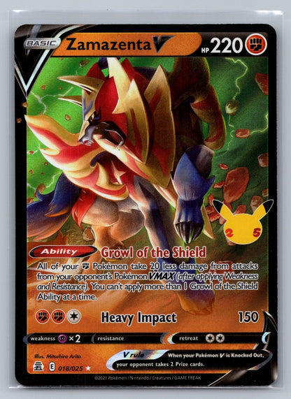 Zamazenta V Holo Ultra Rare 018/025 Celebrations NM