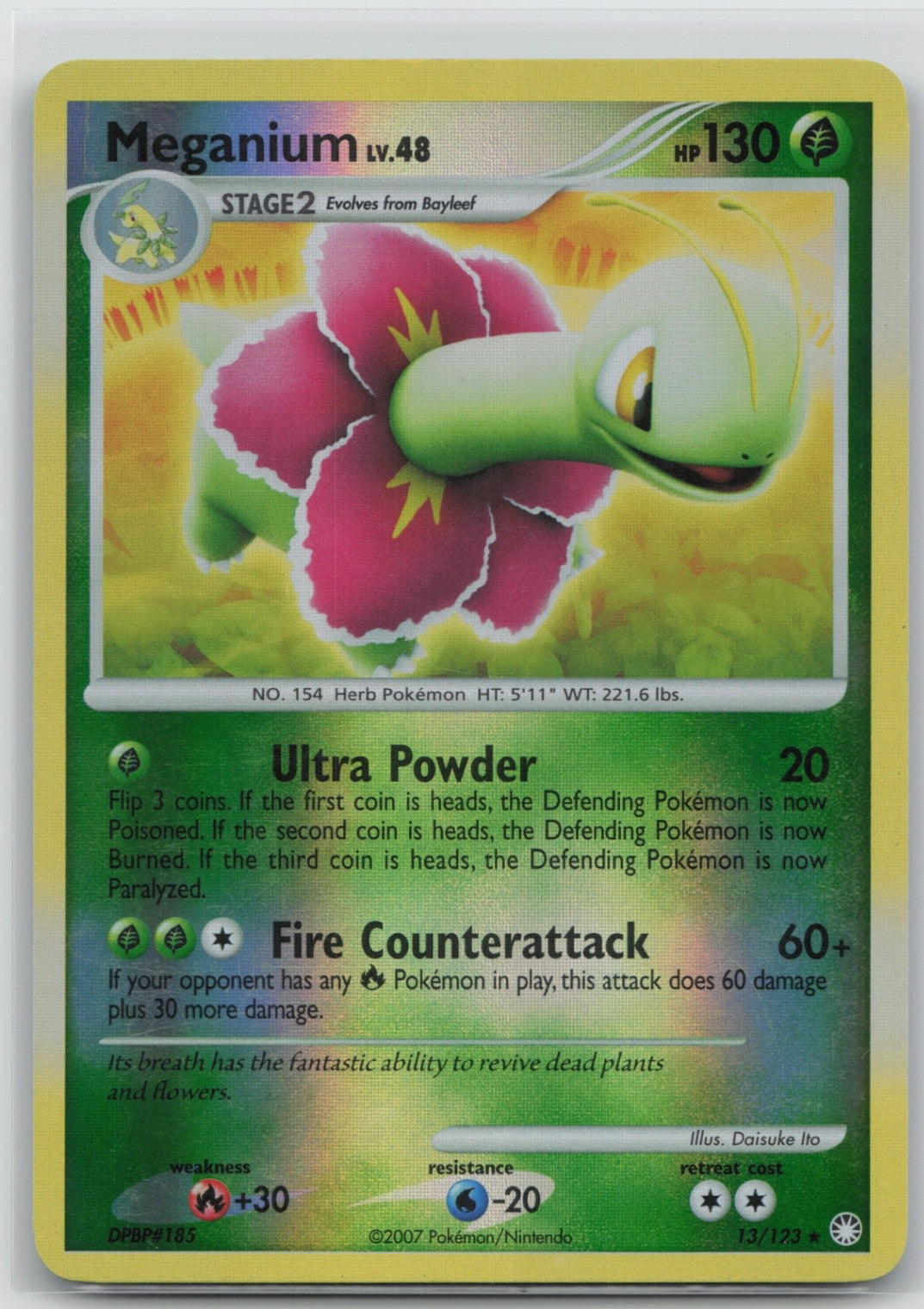 Meganium Reverse Holo Holo Rare 13/123 Mysterious Treasures LP