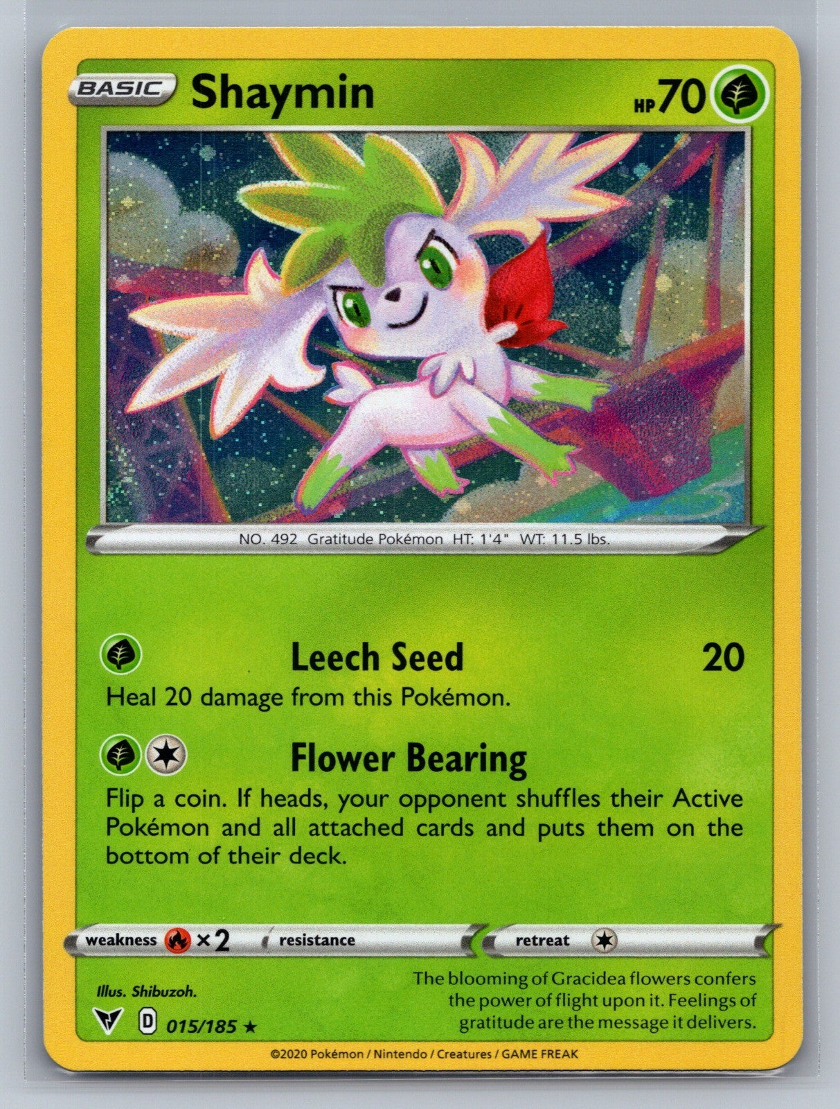 Shaymin - (Cosmos Holo) Holo Rare 015/185 Miscellaneous Cards & Products NM