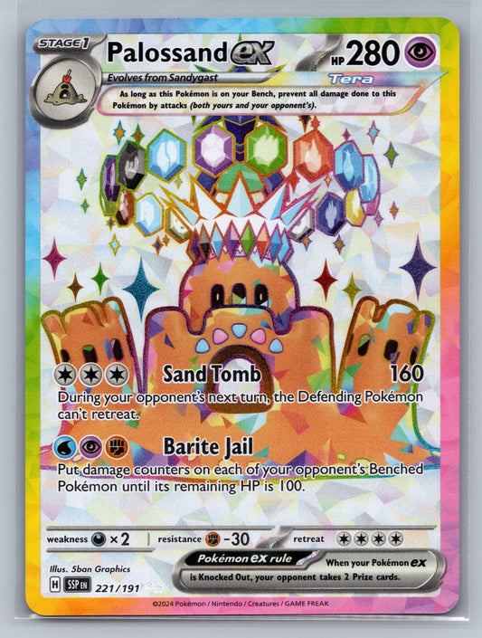 Palossand ex Holo Ultra Rare 221/191 SV08: Surging Sparks NM