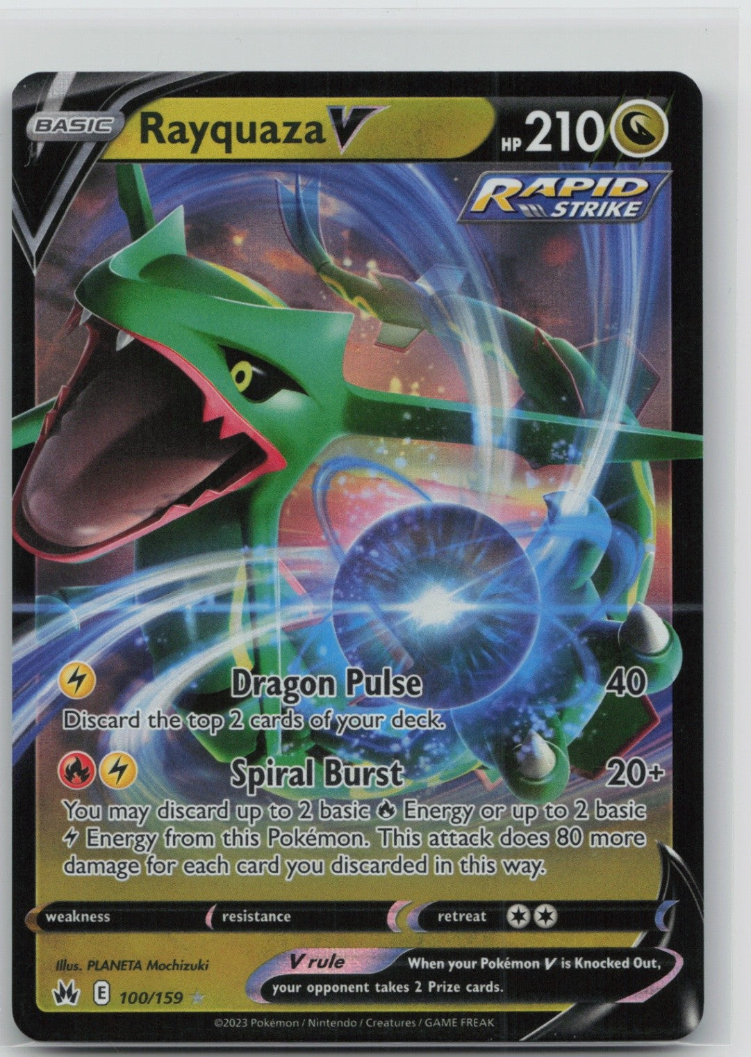 Rayquaza V Holo Ultra Rare 100/159 Crown Zenith NM